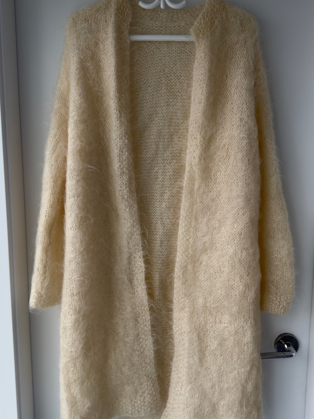 Cozy Cream Open-Front Fuzzy Knit Cardigan